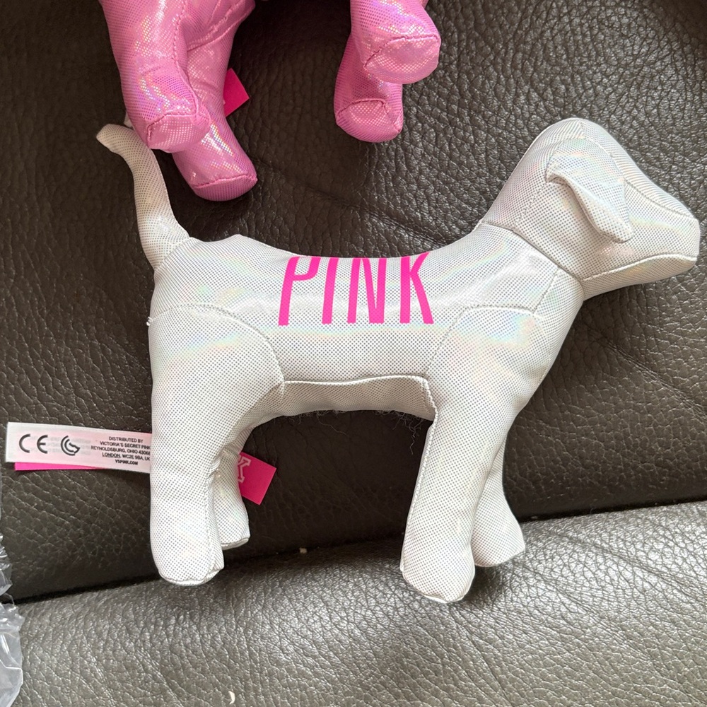 Victoria secret pink set of two shimmery dogs in pink and white - Picture 5 of 9
